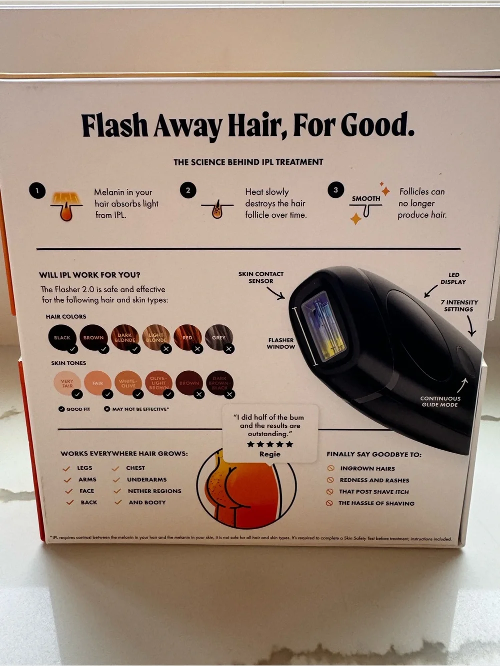 Nood The Flasher 2.0 IPL Permanent Hair Removal Device - Black Complete Set